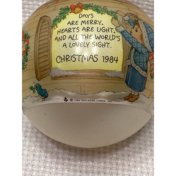 Vintage 1984 Hallmark Cards Betsy Clark 12th Satin Glass Christmas Ornament - Picture 7 of 9